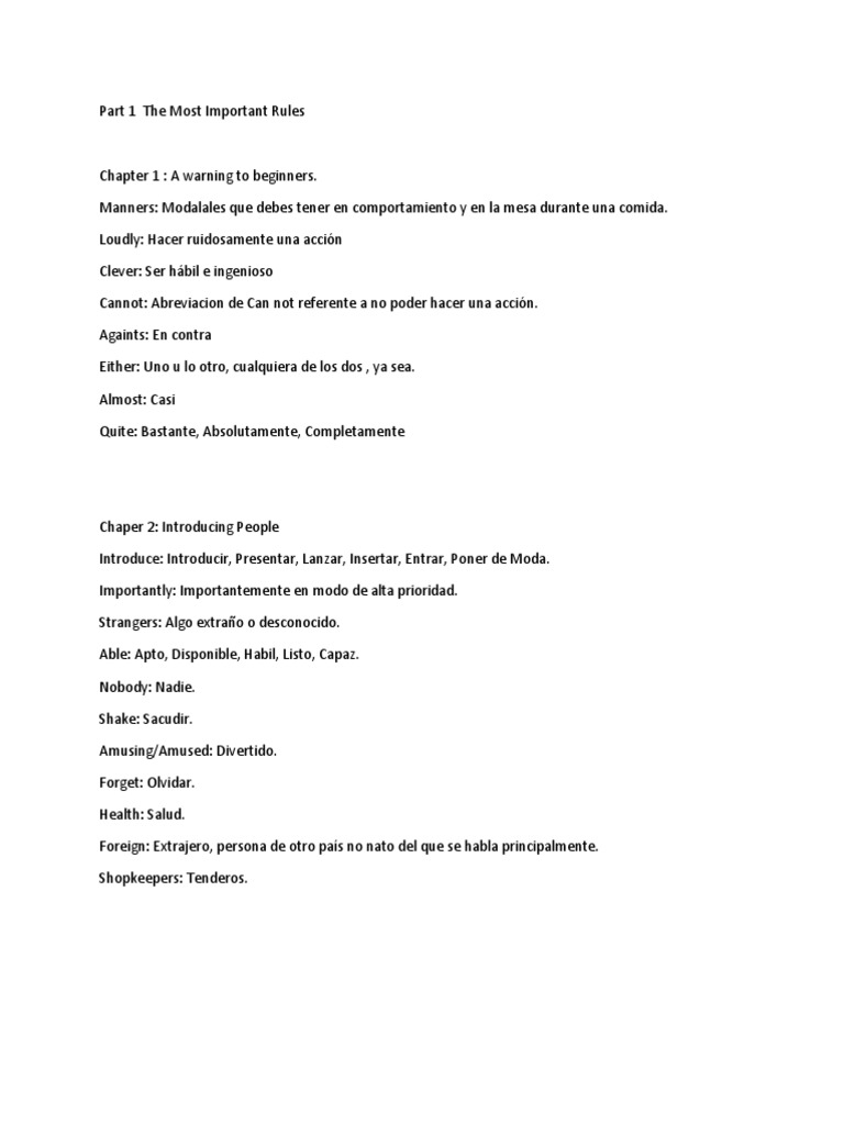 Part 1 The Most Important Rules | PDF | Relaciones personales, crianza ...