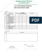 Check List Pemeliharaan Ambulan