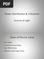 Power Distribution & Utilization: Sources of Light