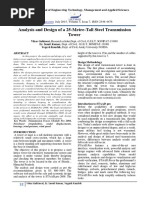 Analysis and Design of A 25-Metre-Tall Steel Transmission Tower