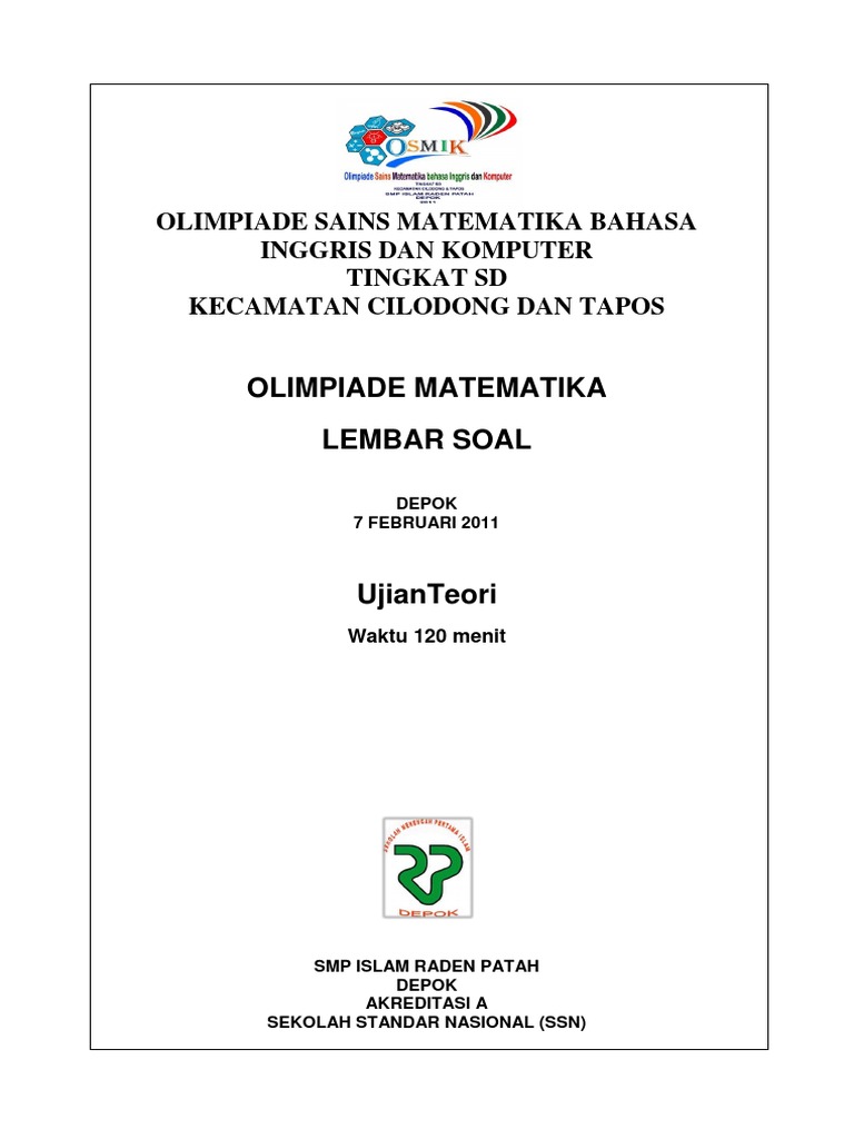 50501682 Soal Olimpiade Osmik Mtk Sd