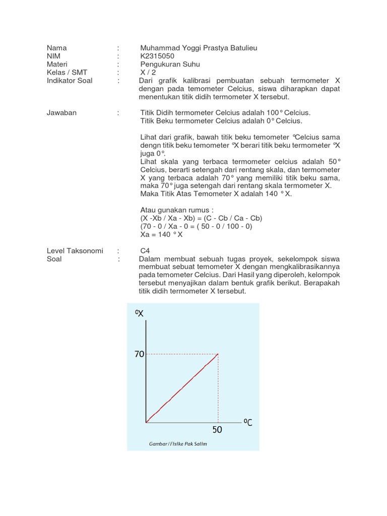 Contoh Soal Termometer X