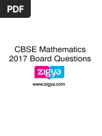 CBSE Mathematics 2017 Board Questions