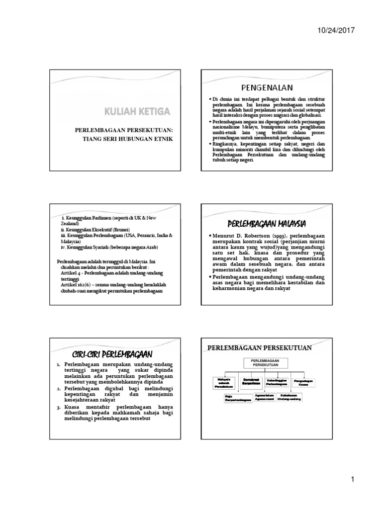 3 Perlembagaan Persekutuan Tiang Seri Hubungan Etnik Compatibility Mode Pdf