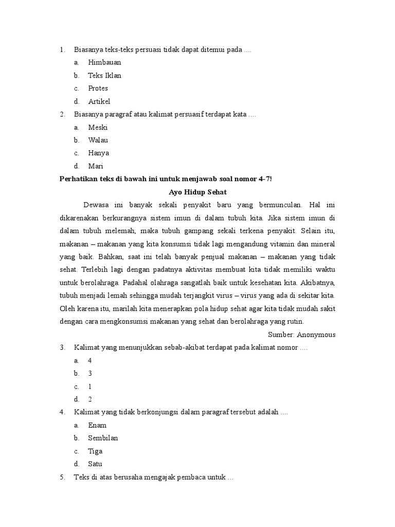 Contoh Soal Teks Persuasi Kelas 8 Kurikulum 2013 Guru Galeri