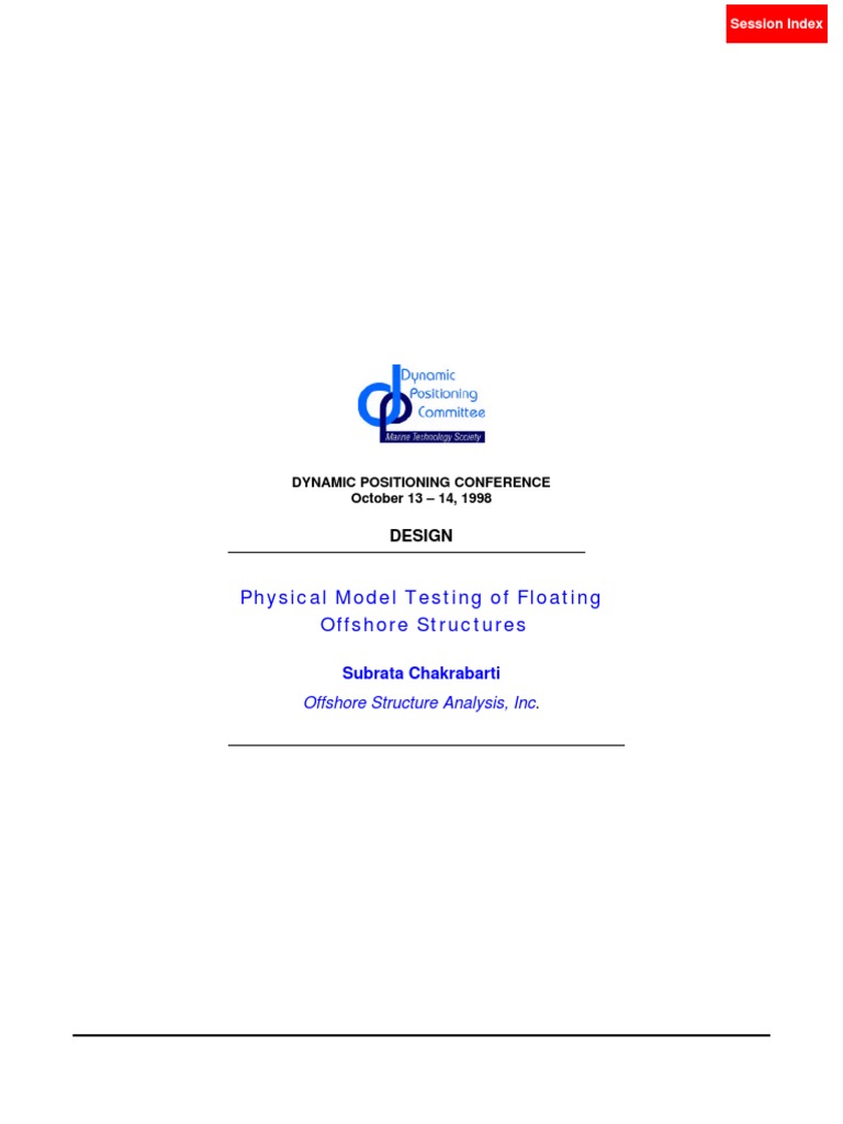 Physical Model Testing of Floating Offshore Structures | PDF | Spectral ...