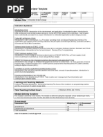 M1: Module Descriptor Template: Module Title Indicative Syllabus