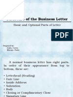 Structure of The Business Letter