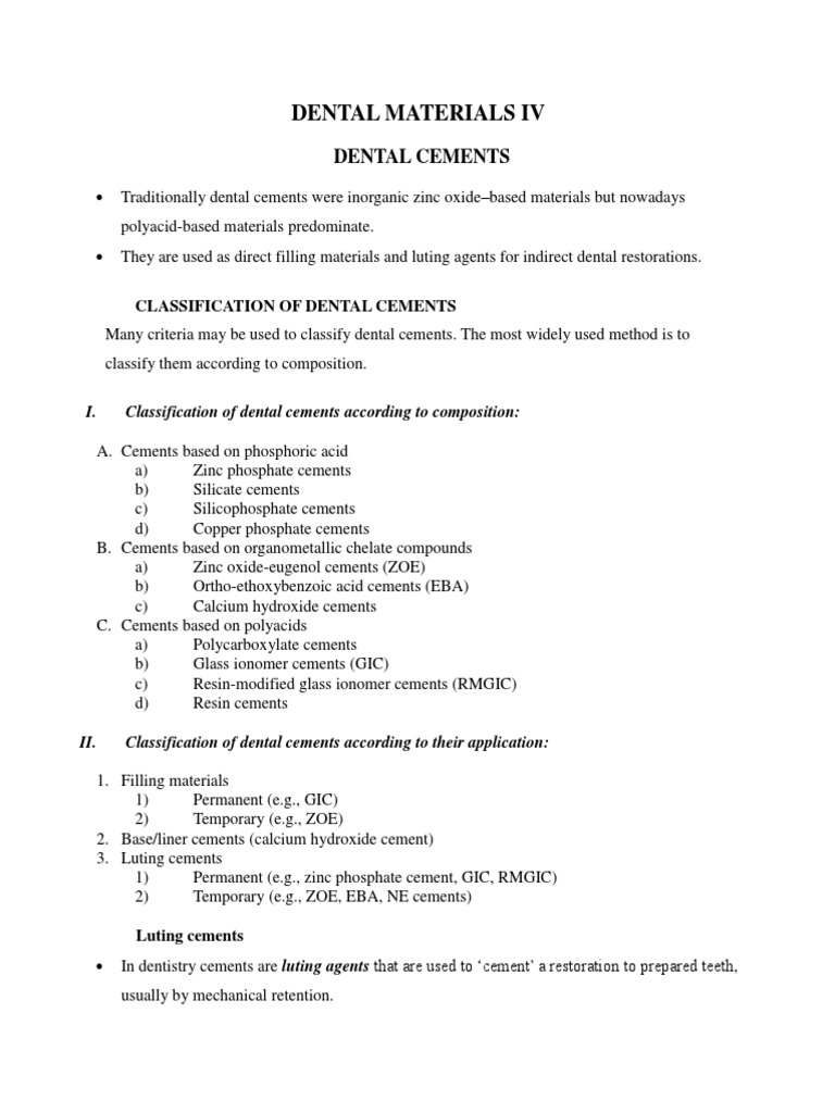 Dental Materials IV PDF Chemical Substances Chemistry