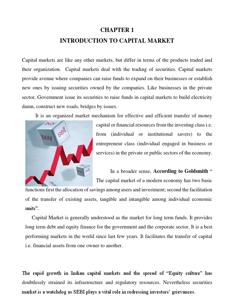 Introduction To Capital Market | PDF | Futures Contract | Financial Markets