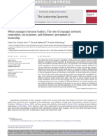 When Managers Become Leaders: The Role of Manager Network Centralities, Social Power, and Followers' Perception of Leadership