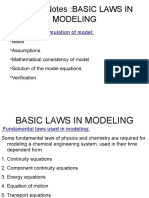 Lecture Notes:BASIC LAWS IN Modeling: Principles of Formulation of Model