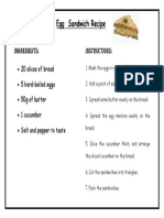 Egg Sandwich Recipe Reading Text