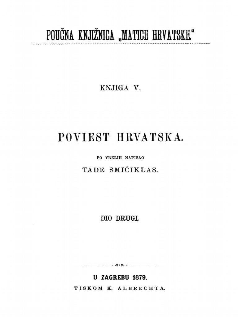 Tadija Smiciklas Poviest Hrvatska Drugi Dio