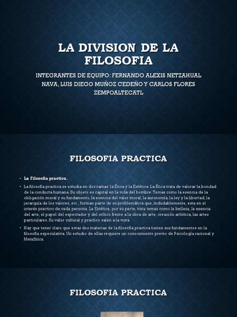 La Division De La Filosofia Pdf Metafísica Esencia