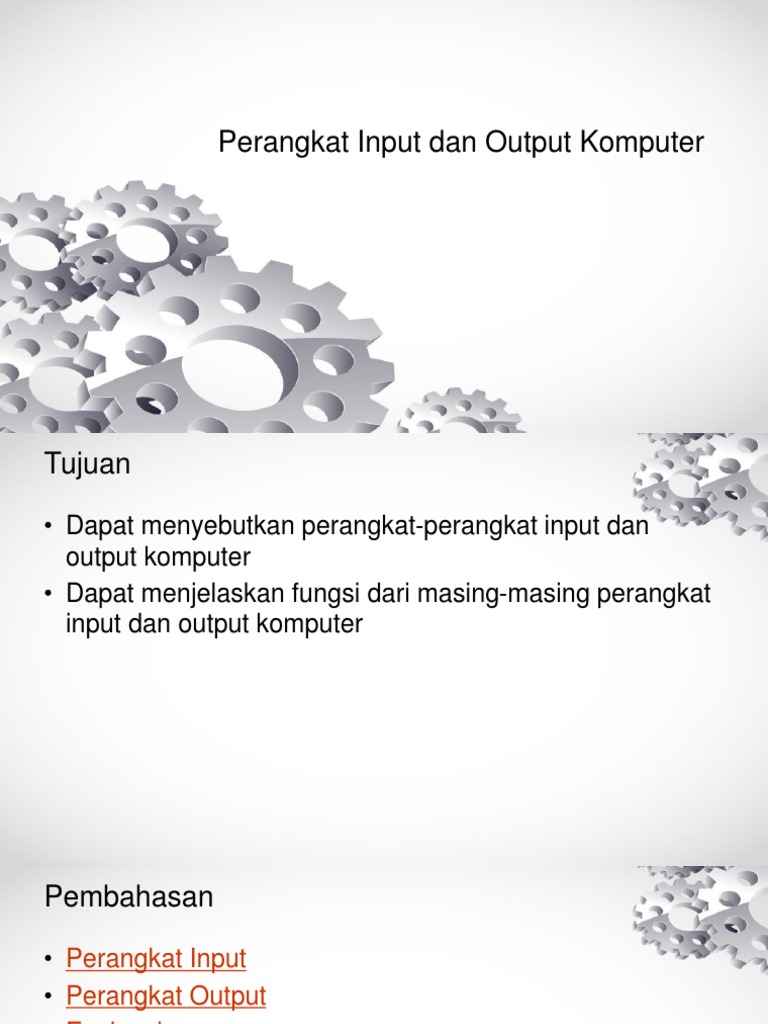 Contoh Perangkat Input dan Output Komputer | PDF