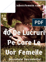 40 de Lucruri Pe Care Le Vor Femeile. Secretele Dezvaluite