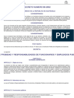 Decreto Del Congreso 89-2002 Ley de Probidad y Responsabilidades...