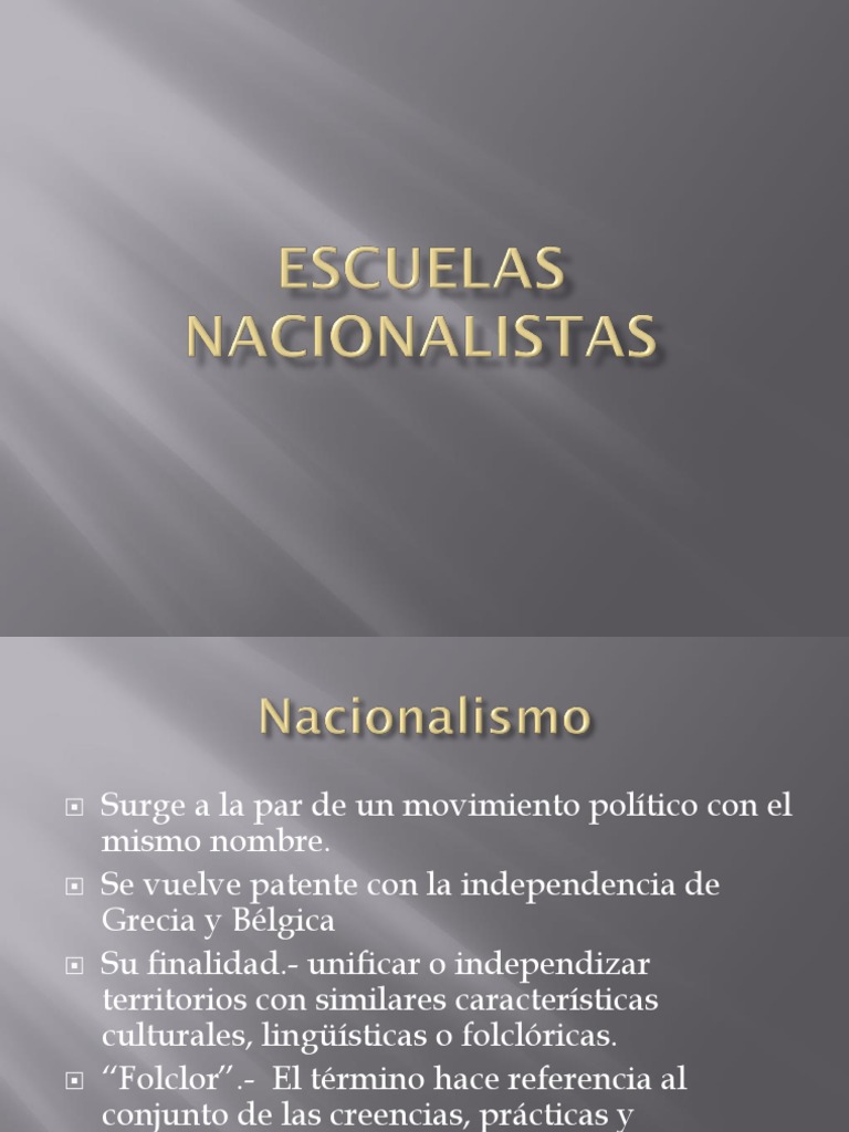 Escuelas Nacionalistas PDF Ópera Folklore