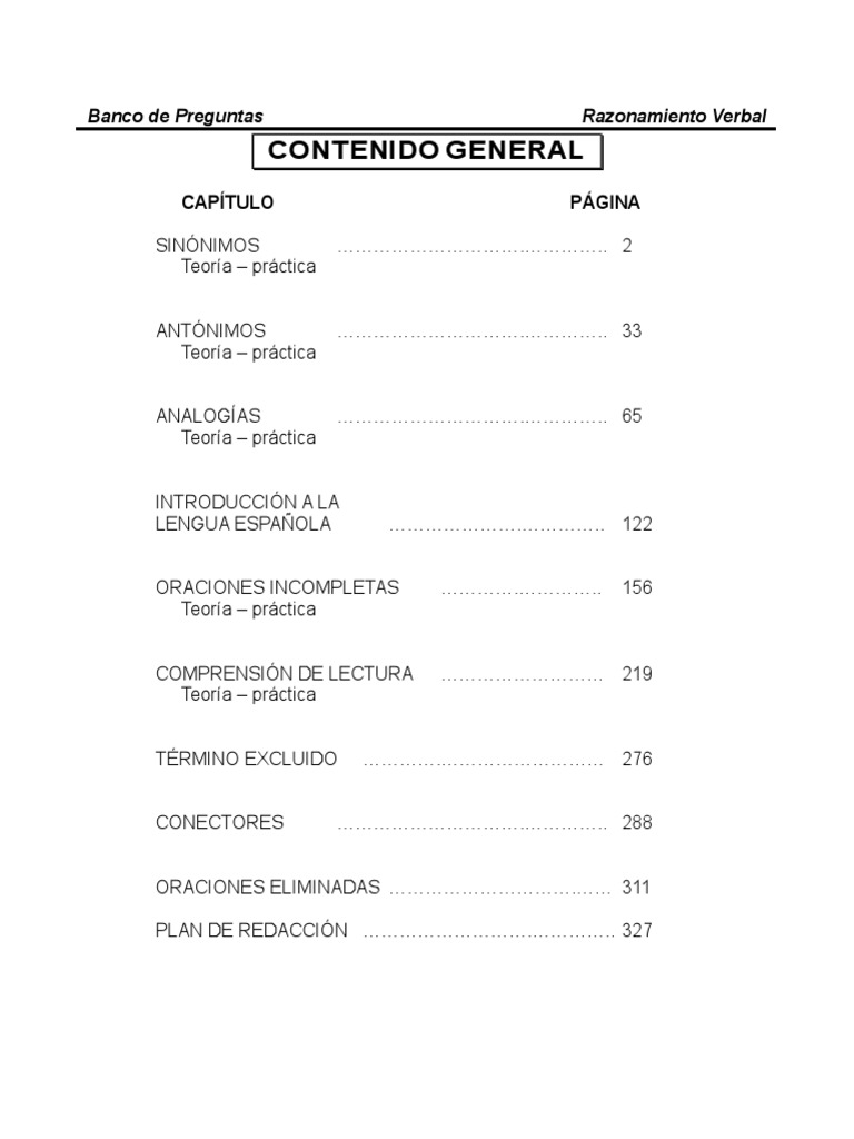 Razonamiento Verval Doc Diccionario Palabra