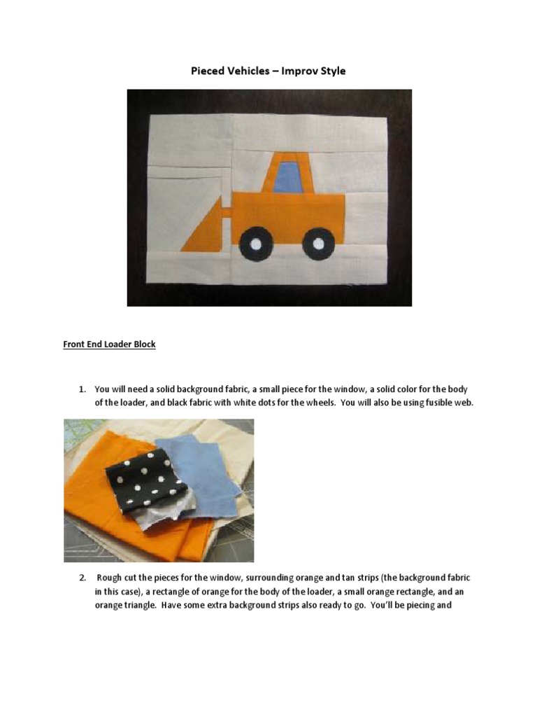 Front End Loader Tutorial | PDF | Sewing | Loader (Equipment)