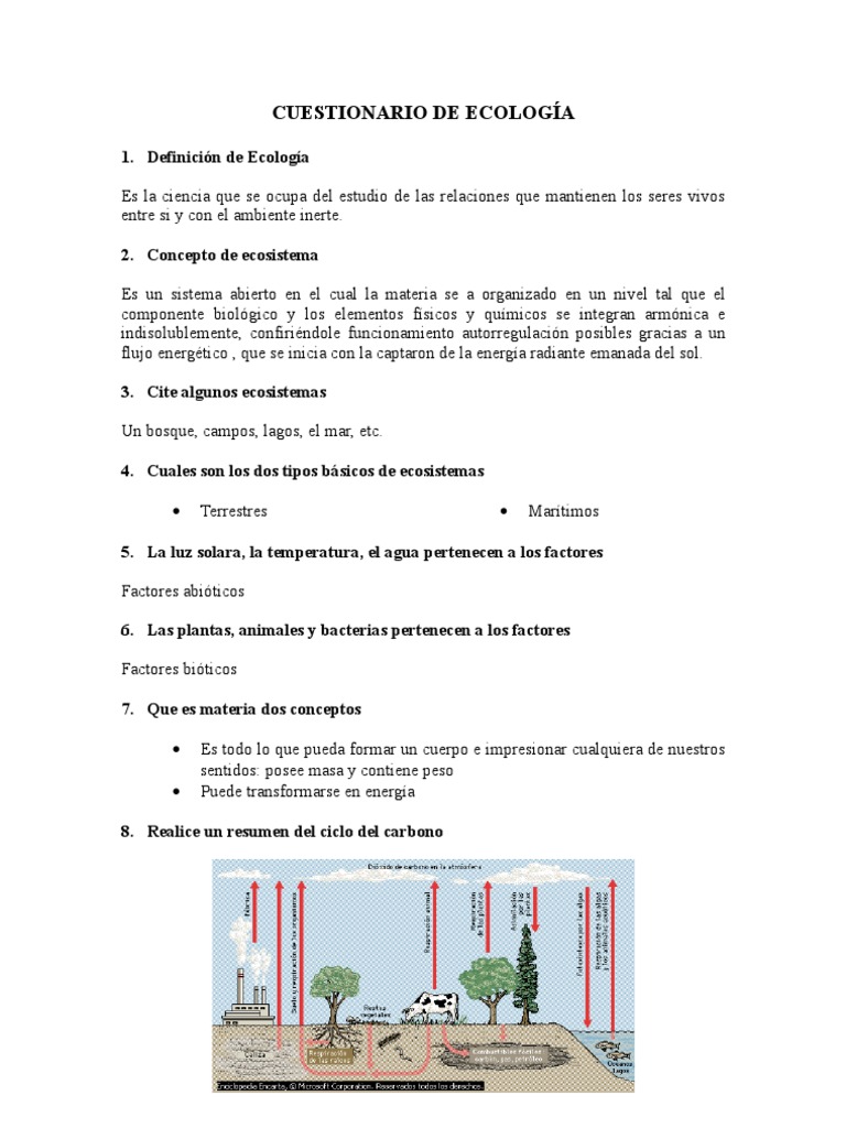 Cuestionario de Ecología y Ecosistemas | PDF | Ecología | Población