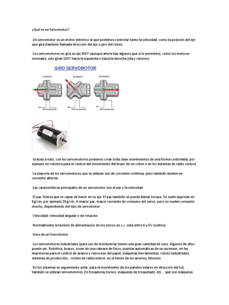Qué Es Un Servomotor PDF Ingenieria Eléctrica