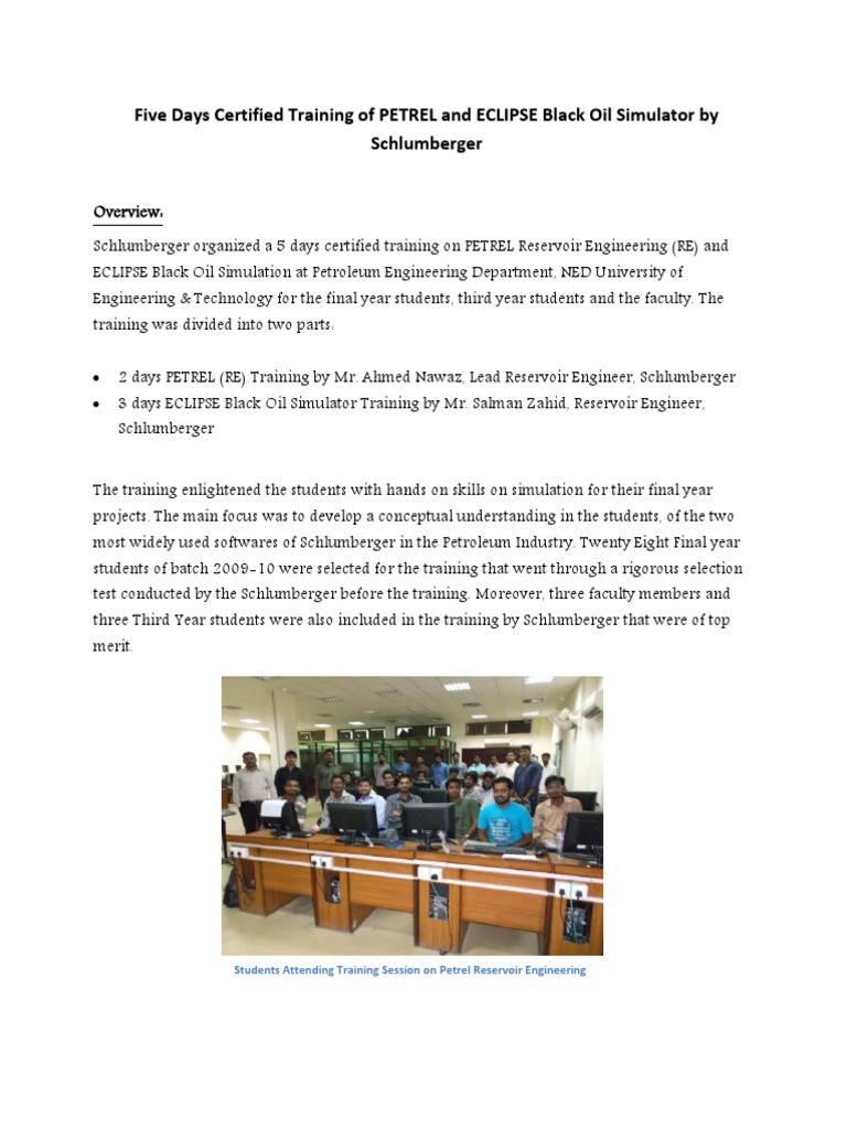 Schlumberger PETREL & ECLIPSE Training | PDF | Petroleum Reservoir ...