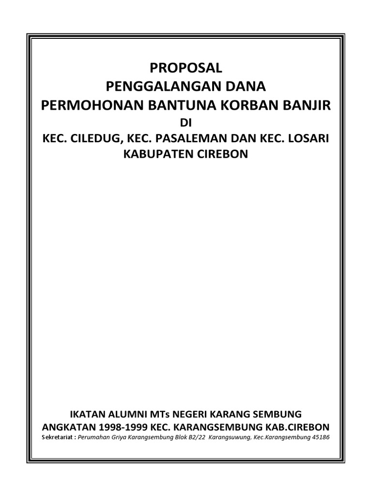 Proposal Bantuan Bencana Banjir