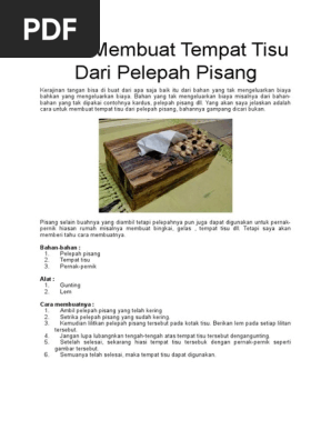 Cara Membuat Tempat Tisu Dari Pelepah Pisang Pdf