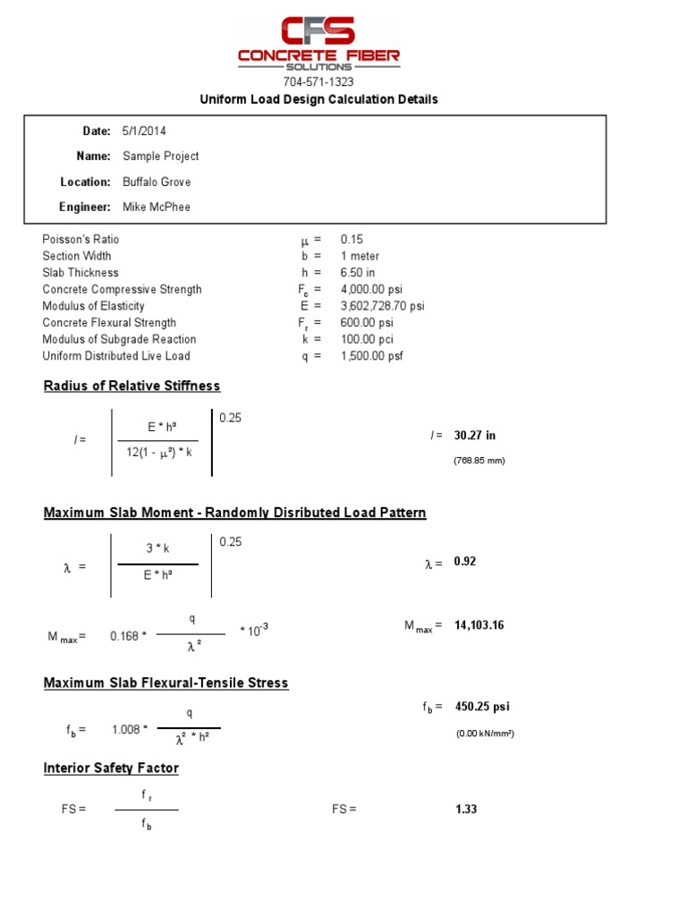 Uniform Load Design Calculation Guide | PDF | Strength Of Materials ...