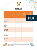 Assessment Rubric for Class Participation, Art, Skits, Writing & Teamwork