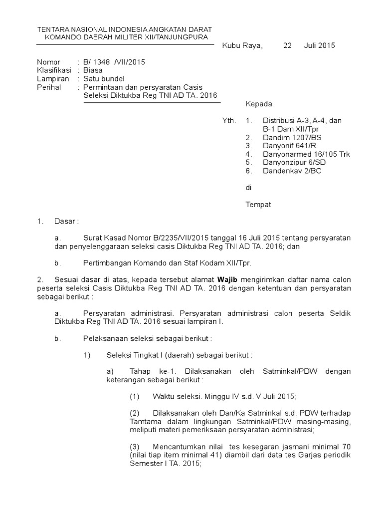 Contoh Surat Daftar Riwayat Hidup Tni Ad Daftar Ini