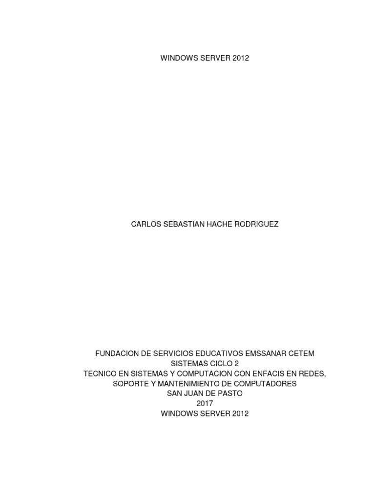 Guía de Instalación de Windows Server 2012 | PDF | Directorio Activo ...