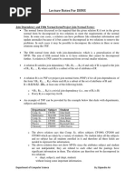 Lecture Notes For DBMS: Join Dependency and Fifth Normal Form (Project Join Normal Form)