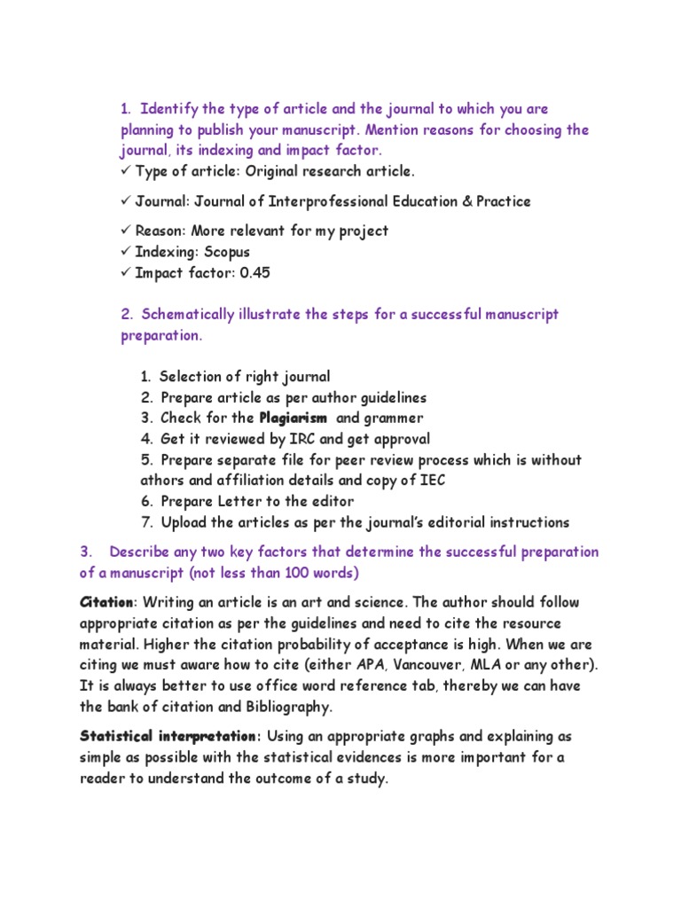 Manuscript Writing | PDF