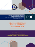 2 - Leaflet Pelatihan Komunikasi Efektif & Terapeutik HPMI DKI Jakarta 24 - 25 Maret 2018