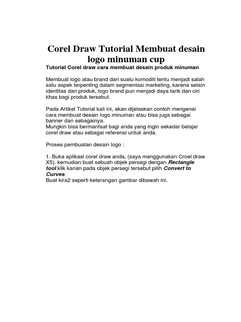 Corel Draw Tutorial Membuat Desain  Logo  Minuman  Cup 