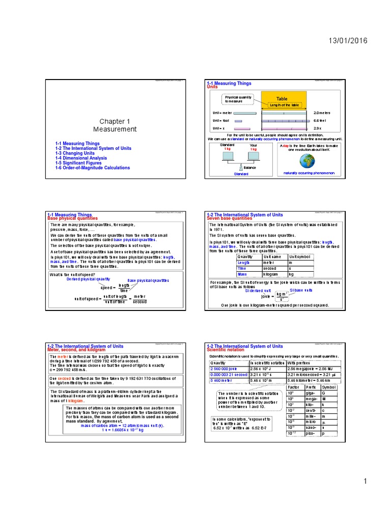 Measurement and SI Units in Physics | PDF | Units Of Measurement ...