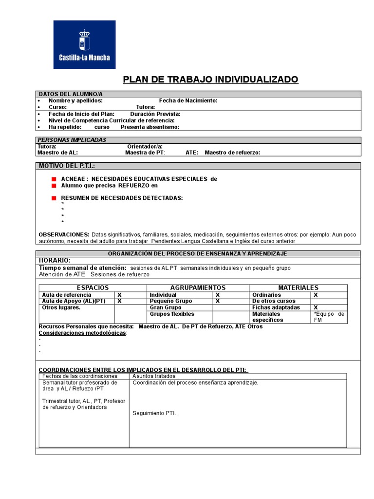 Modelo de PTI | PDF | Maestros | Evaluación