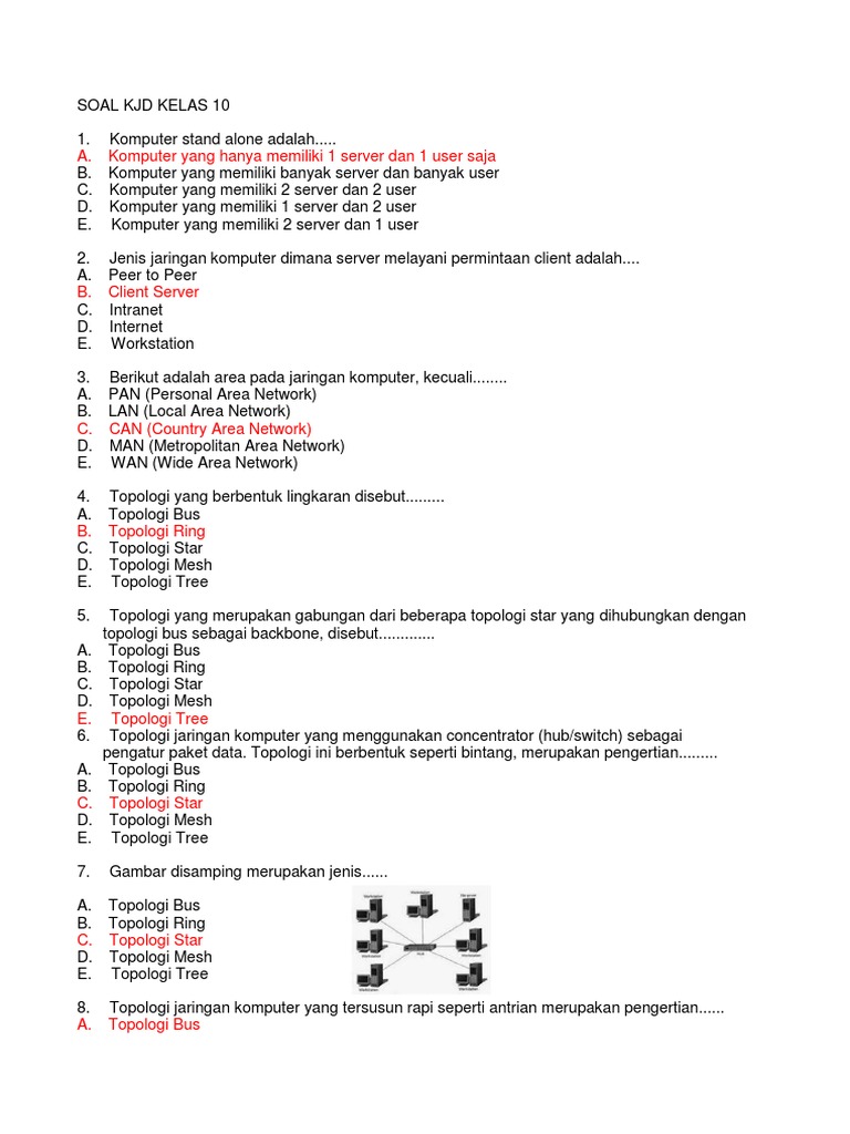 Soal Kjd Kelas 10