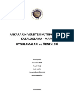 Ankara Üniversitesi Kütüphaneleri Kataloglama