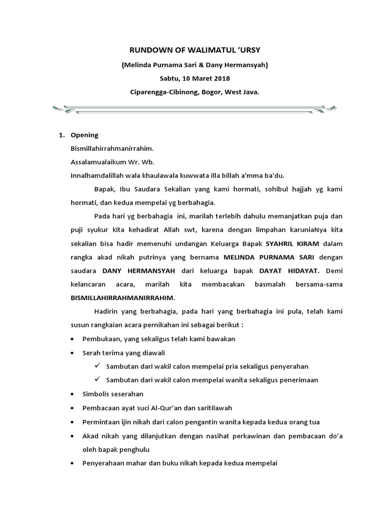 Naskah Lengkap Pembawa Acara Mc Pernikah Pdf