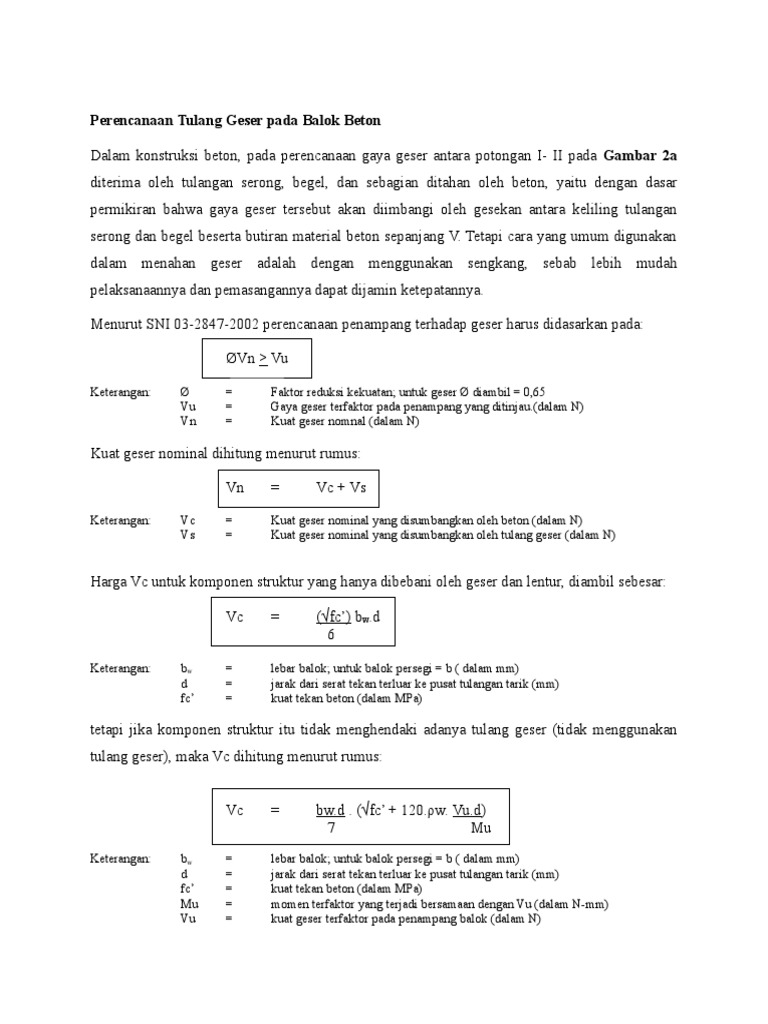 1 7 Contoh Soal Geser Ditahan Beton Saja