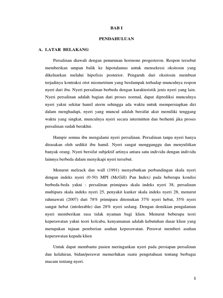 268725456 Makalah Pengelolaan Nyeri Persalinan Secara Farmakologi Dan Non Farmakologi Docx