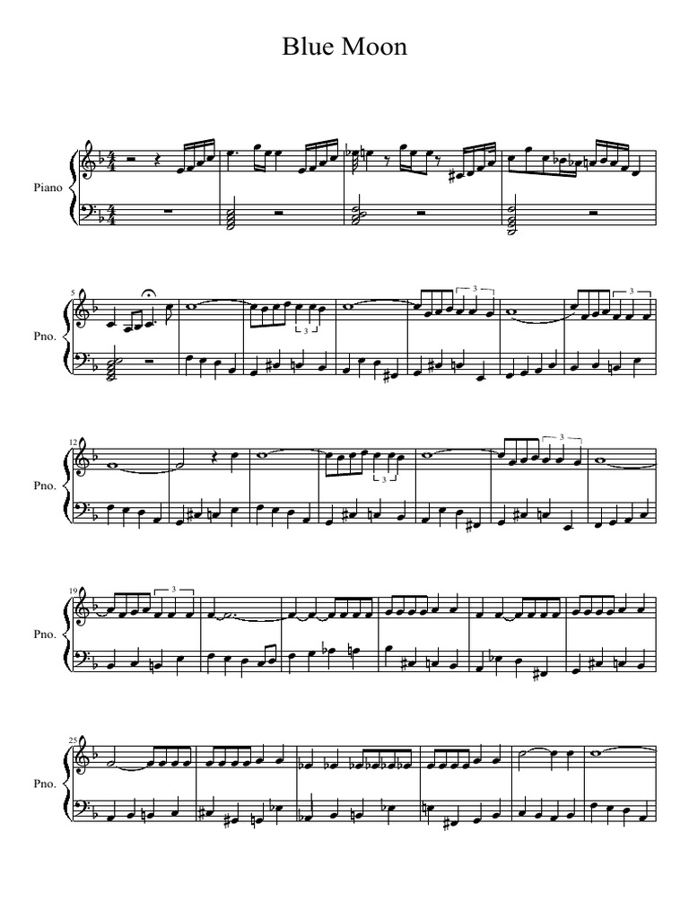 Blue Moon Sheet Music Collection | PDF | Music Theory | Performing Arts