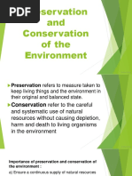 Preservation and Conservation