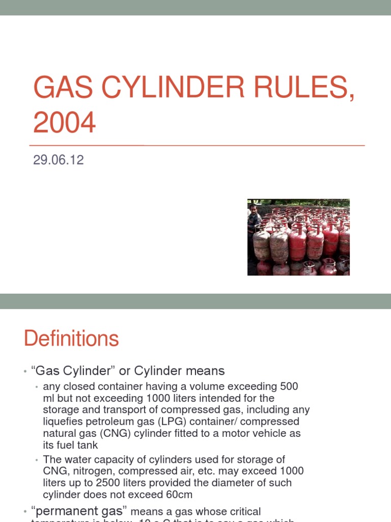 Gas Cylinder Rules and Safety Guidelines | PDF | Liquefied Petroleum ...