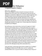 Divorce in The Philippines