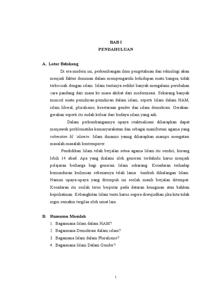 Makalah Islam Kontemporer